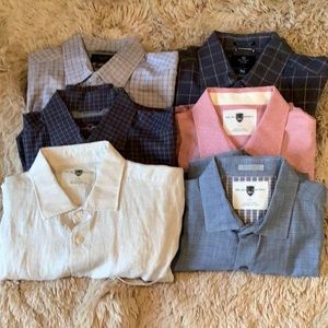 BLACK BROWN 1826 Men Dress Shirt Bundle.  Six Shirts . Size Large